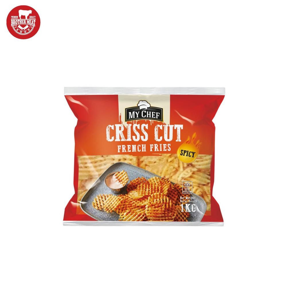 

MY CHEF CrissCut Spicy French Fries 1kg, Kentang Goreng Frozen - Brothermeatshop aSt