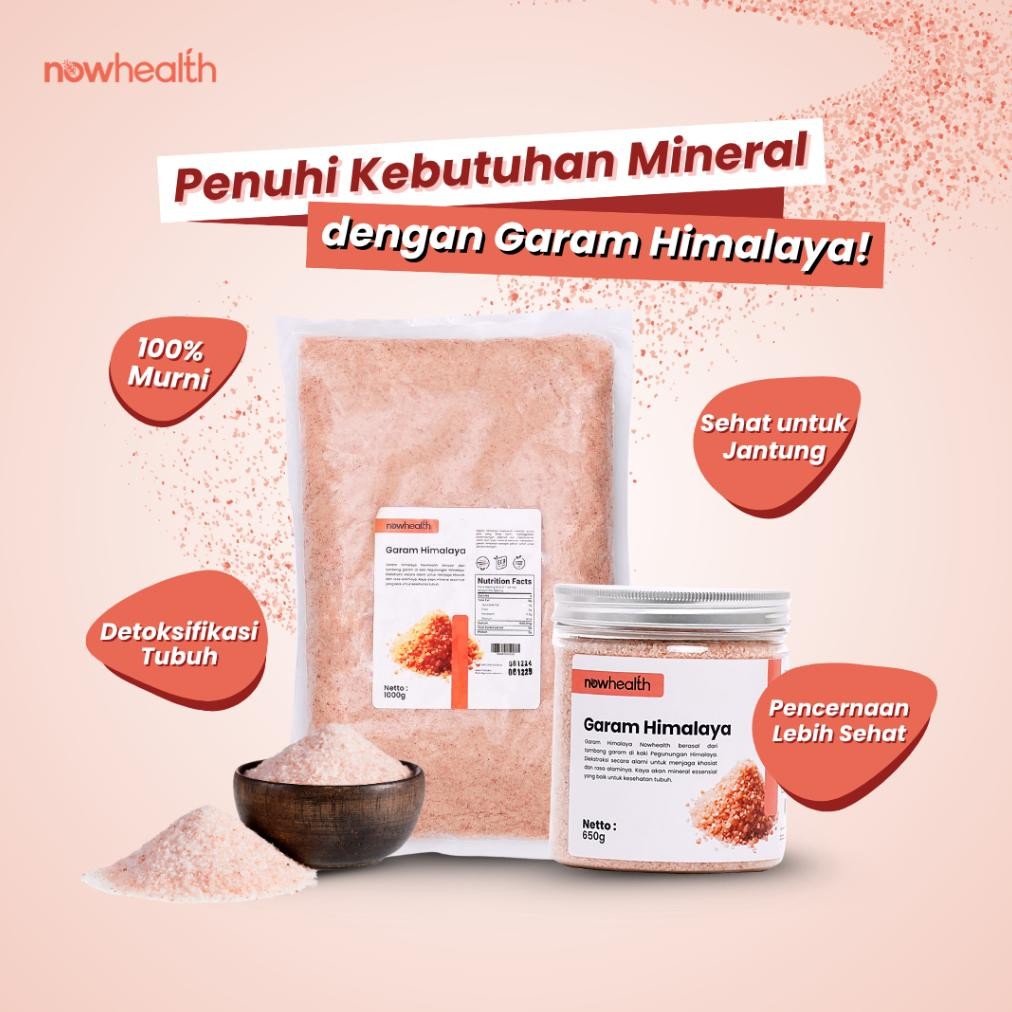 

Garam Himalaya 1 kg Nowhealth | Himalayan Pink Salt Organik Premium Penyedap Rasa Bumbu aSt
