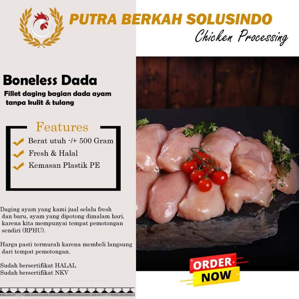 

Fillet dada tanpa kulit BLD (Boneless dada) ayam Murah aSt