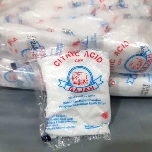 

@20 pak CITRIC ACID CAP GAJAH Asam Citrun Sitrun Zuur Pemutih Pembersih Pakaian @50gram aSt