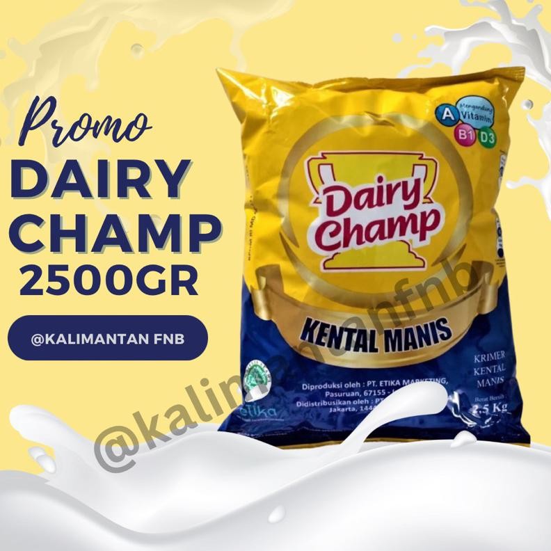 

Susu Dairy Champ 2,5 Kg - KARTONAN ISI 8 GRABGOJEK aSt