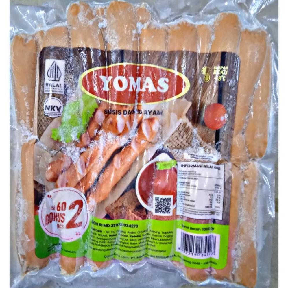 

Yomas Sosis Ayam Isi 60+2 Pcs/1 Kg aSt