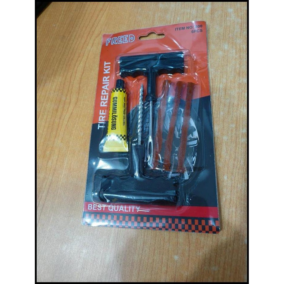 Alat Tambal Ban Tubles 1set Penambal Ban Motor Mobil Tubles FREED