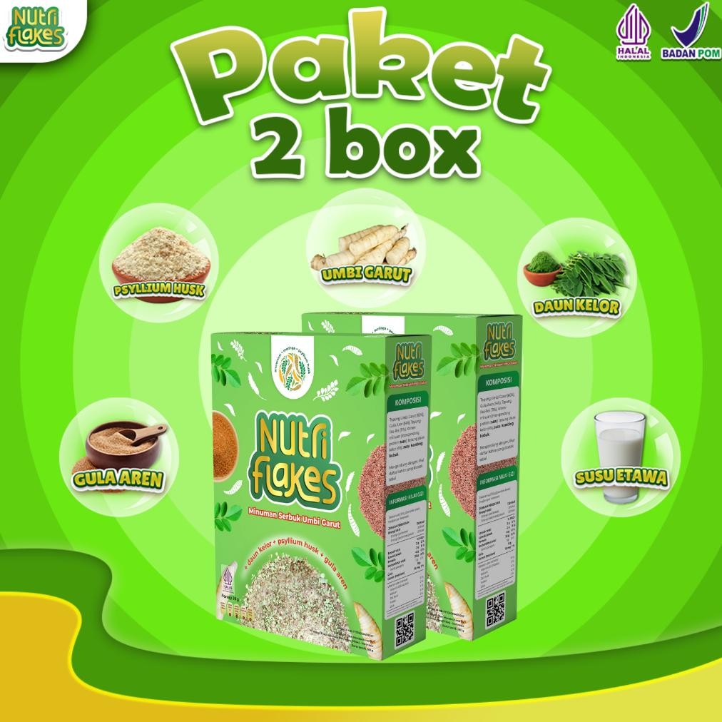 

Nutriflakes Paket 2 Box Sehat 100% Alami Bersertifikat Halal & BPOM aSt