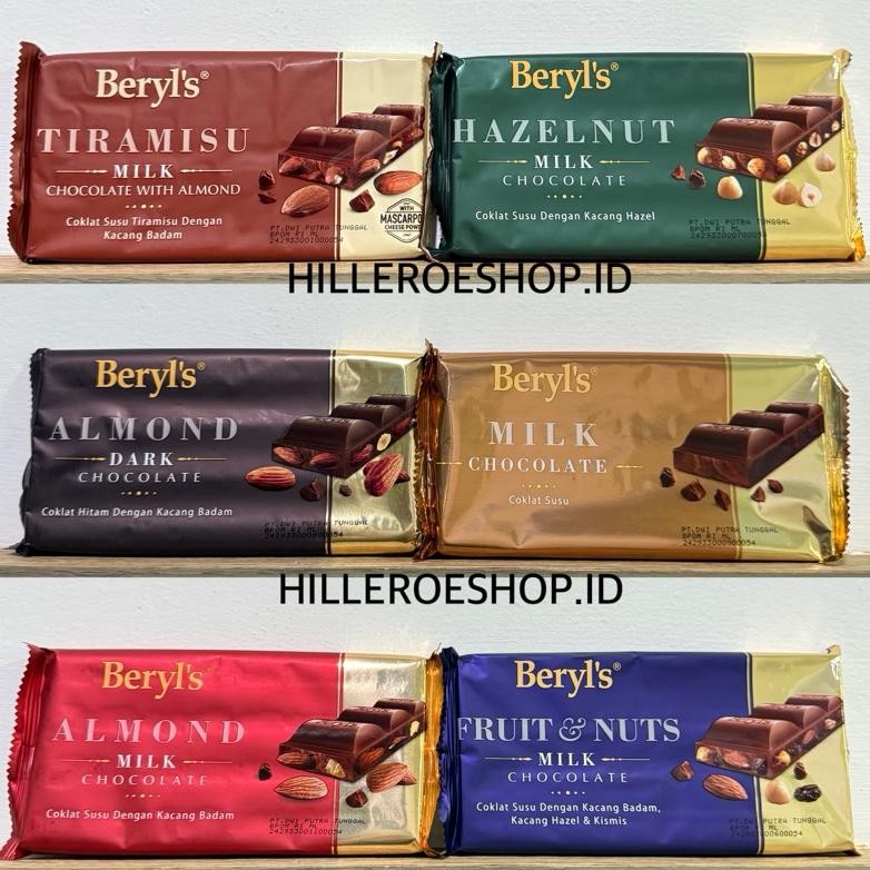 

COKLAT BERYLS BAR 160GRAM BERYL'S COKELAT MALAYSIA CHOCOLATE ALMOND MILK CHOCOLATE aSt