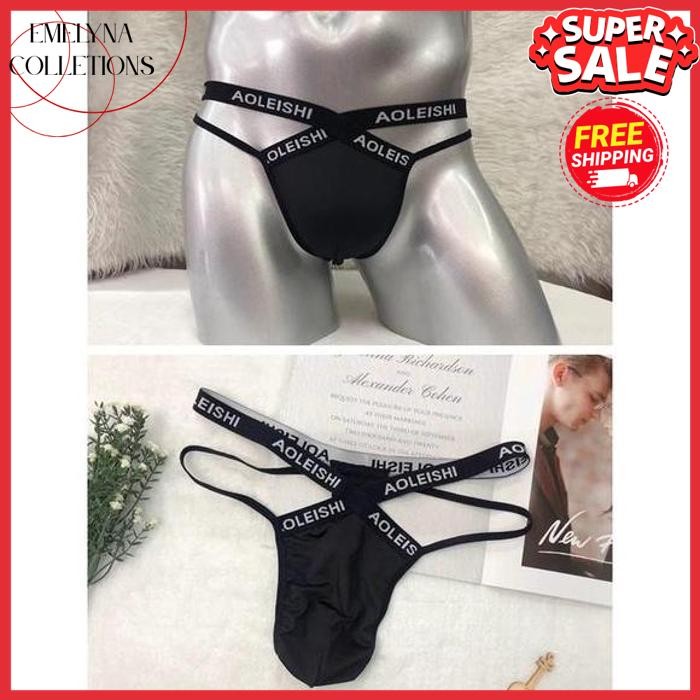 KUALITAS TERBAIK CELANA DALAM PRIA T-BACK THONGS PRIA SEKSI LEMBUT BERNAPAS Y0600 BY  EMELYN COLLECT