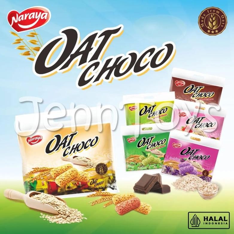 

Naraya Oat Choco Snack Oat Sereal Gandum Vanilla Pandan Green Tea Strawberry 400gr aSt