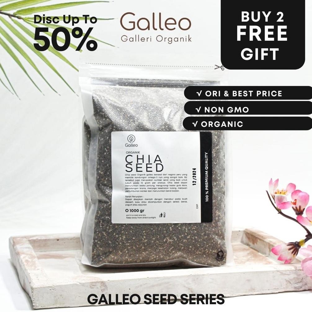 

CHIA SEED ORGANIK 1 KG MEXICO [ Biji Chia Seed Hitam Organik ] Galleo Seeds Premium aSt