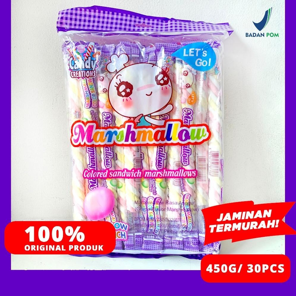 

MARSHMALLOW PANJANG CANDY CREATION 30PCS 450G aSt