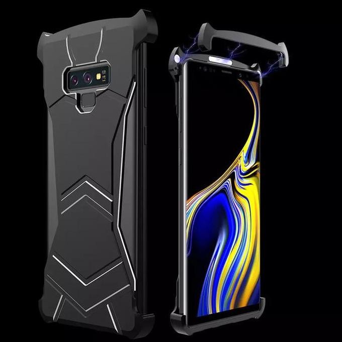 TERLARIS - R-just Metal Case Samsung Note 9 Magnetic Adsorption Black Panther