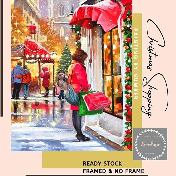 

NEW DIY painting by number 50x40cm kerajinan tangan CHRISTMAS SHOPPING