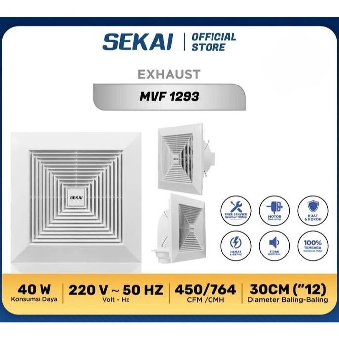 BEBAS ONGKIR - New Kipas Exhaust Fan Plafon SEKAI Low Watt & Low Noise JUMBO 2"inchi *MEDAN*