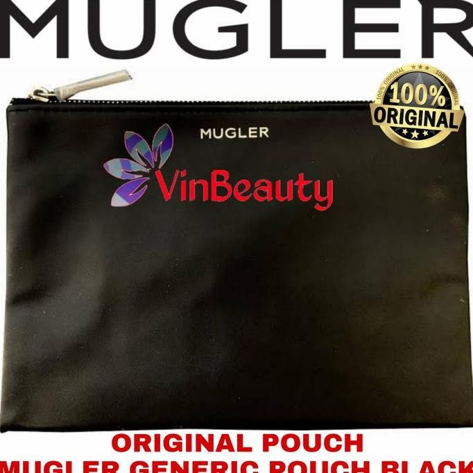 Grosir Original Pouch Mugler Generic Pouch Black / Dompet Kosmetik Mugler