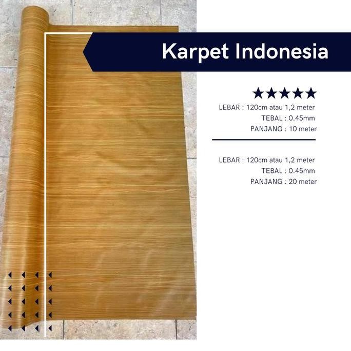 karpet lantai plastik 1 roll mirip keramik  Motif Kayu  tebal untuk Alas Meja dan Lantai kualitas ba