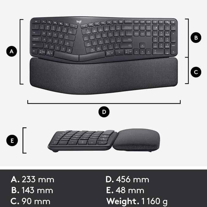 Promo Logitech Ergo K860 Wireless Bluetooth Split Keyboard Multi Device