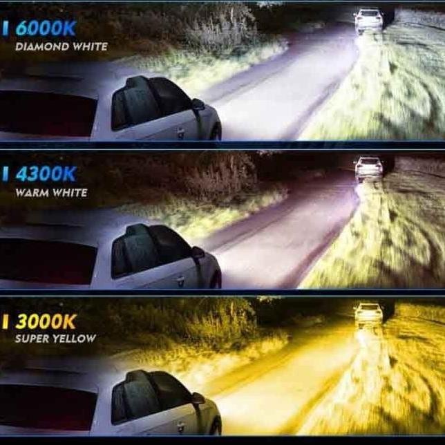 Grosir Led Mobil H11 H4 3Warna Autovision Highway Rs 55Watt 6000K 4300K 3000K