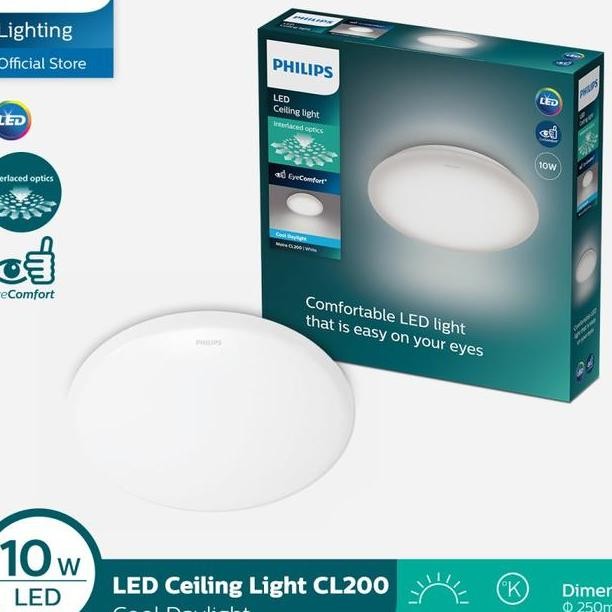 Philips Lampu Baret Led Ceiling Cl200 10W 65K Putih