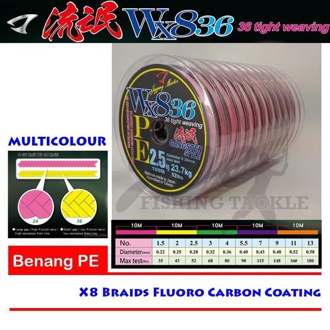Jigging Master Wx8 Pe 2,5 - 52 Lb Multicolour Benang Pancing Senar Pe