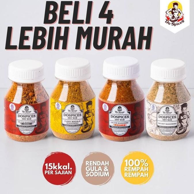 

DISKON! DOSPICES BUNDLING 4PCS MINI SIZE - PAKET BUMBU MARINASI RENDAH KALORI VARIAN NATURAL