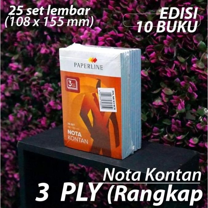 

DISKON! BUKU NOTA KONTAN 3 PLY PAPERLINE 108X155MM PACK 10 BUKU NCR KECIL