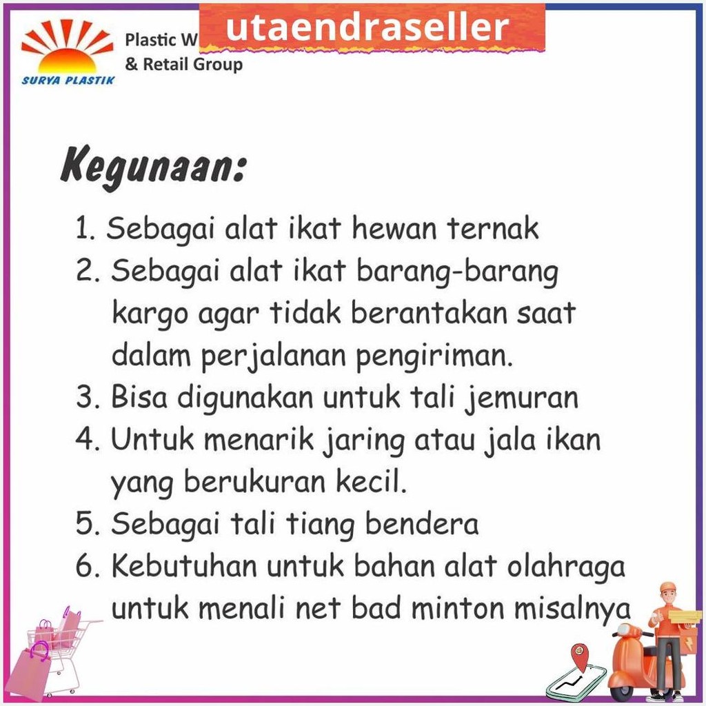 

Tali Tampar Ukuran 2Mm Panjang 220 Meter Siap Kirim
