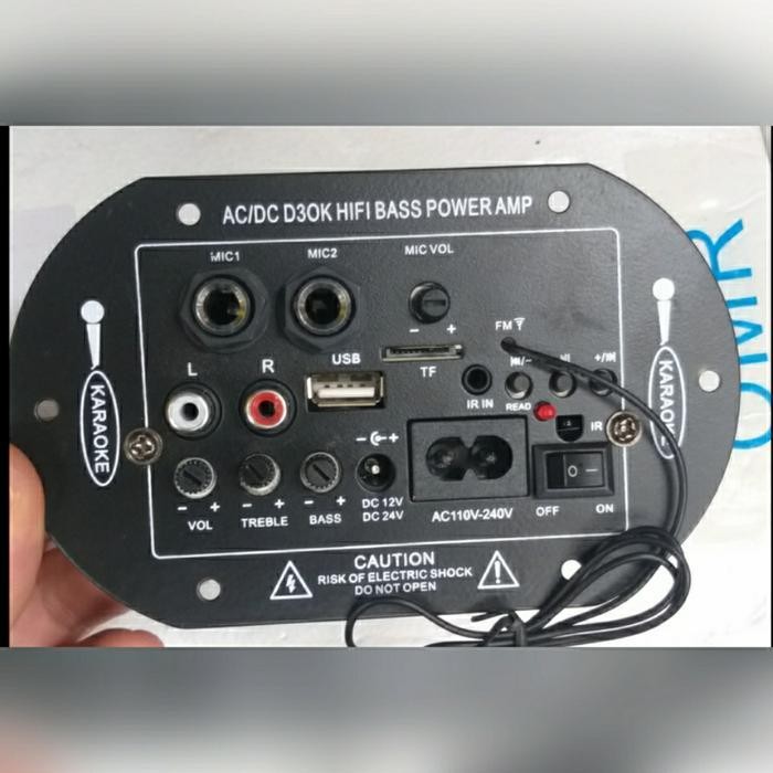 kit modul power amplifier hifi bass bluetooth ac dc plus 2 microphone