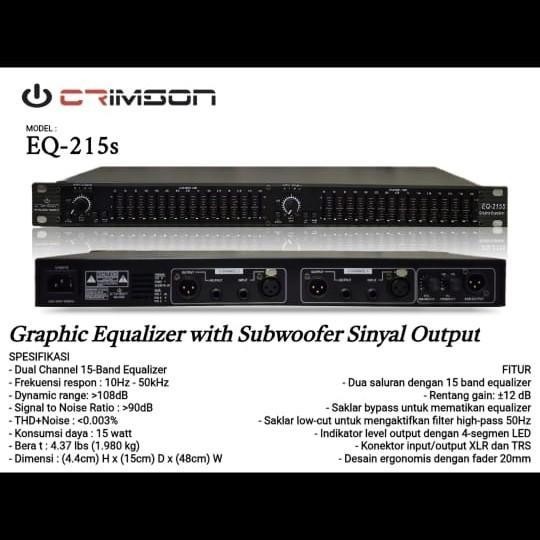 Equalizer Crimson EQ 215S / EQ 215 S / EQ-215S 2channel 15Band Graphic