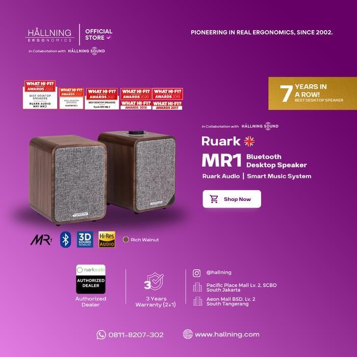 RUARK AUDIO MR1 - AWARD WINNING BLUETOOTH DESKTOP & BOOKSHELF SPEAKER Berkualitas Terbaru