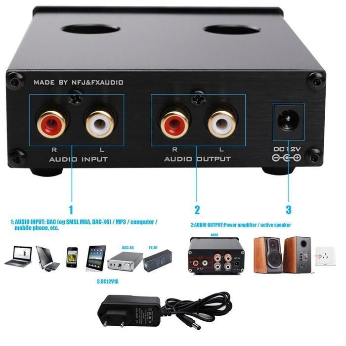 Fx-Audio Vacuum Tube Speaker Pre Amplifier HiFi Audio Pre Amp Tabung