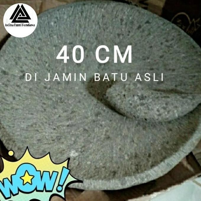 NEW Cobek Batu Asli + Ulekan 40 Cm Cobek batu jumbo