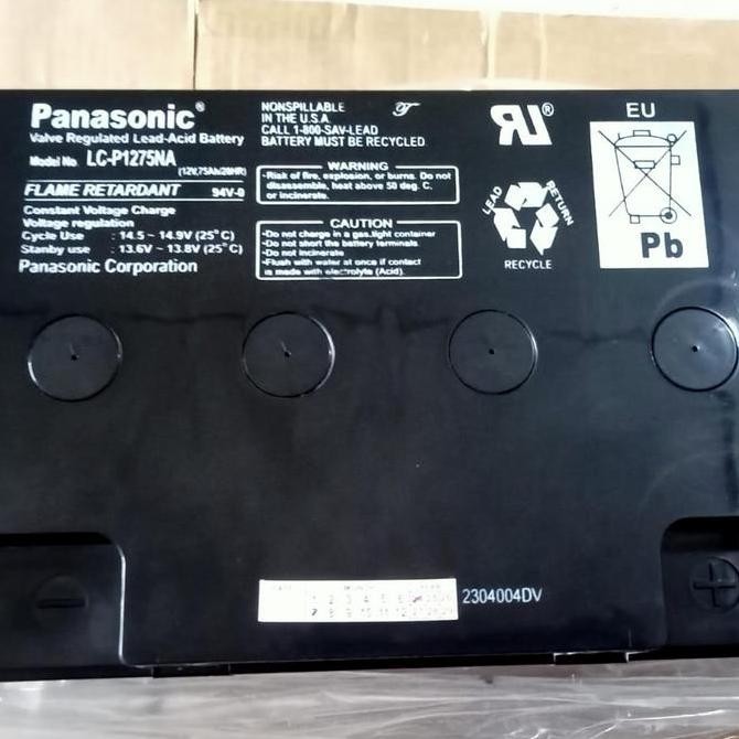 TERBARU - Baterai VRLA Panasonic 12V 75Ah LC-P1275NA Aki Kering 75Ah