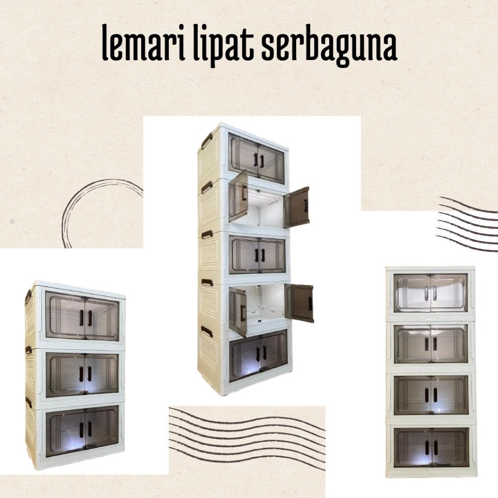 Lemari Lipat Serbaguna Susun 3 Susun 4 Susun 5  Lemari Plastik Estetik Serbaguna