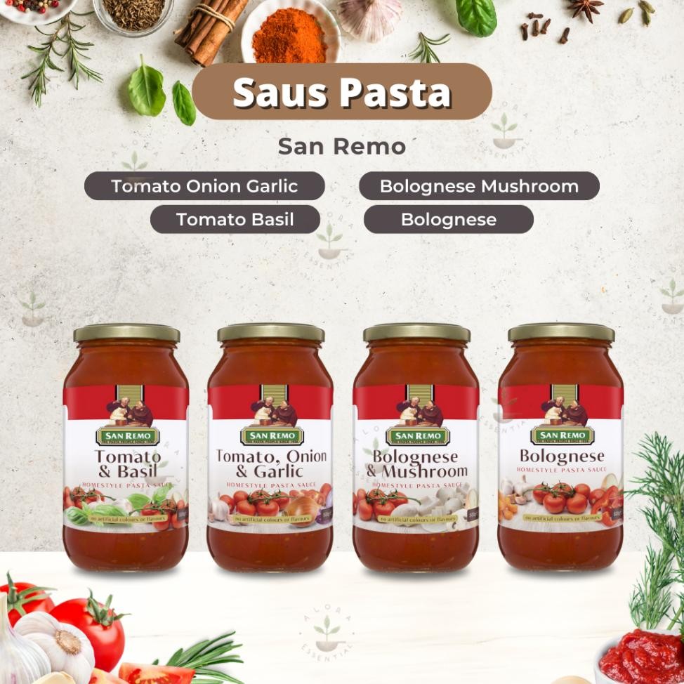 

San Remo Saus Pasta Pasta Sauce Bolognase Mushroom Pasta Sauce Tomato Onion Garlic Saus Pasta