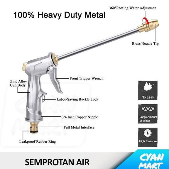 TERLARIS - Semprotan Air Cuci Mobil Kepala Selang Nozzle Water Stainless