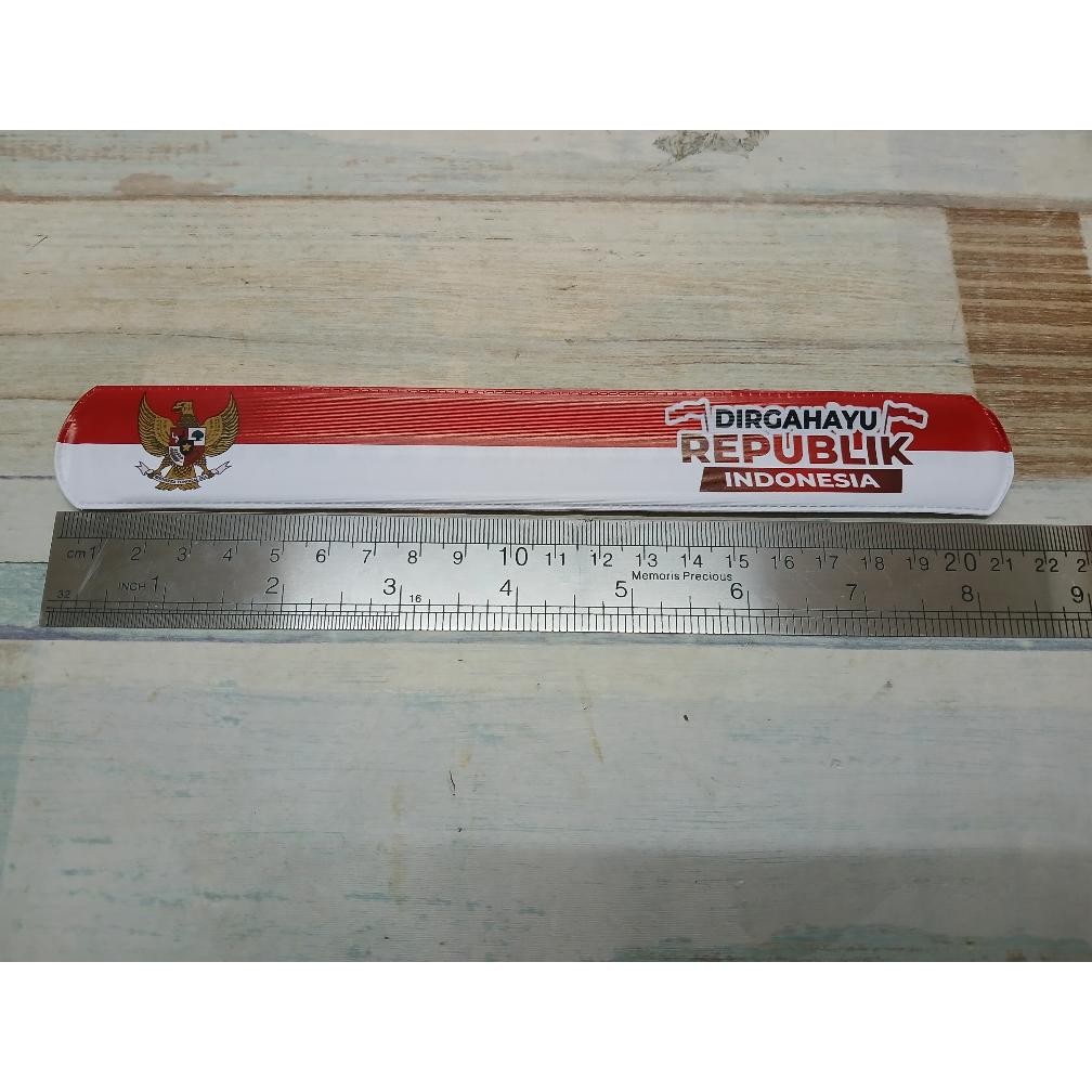 

By05 Grosir 50 Pcs Mainan Anak Gelang Penggaris Motif Merah Putih/Kemerdekaan *Acc I Love Indonesia*