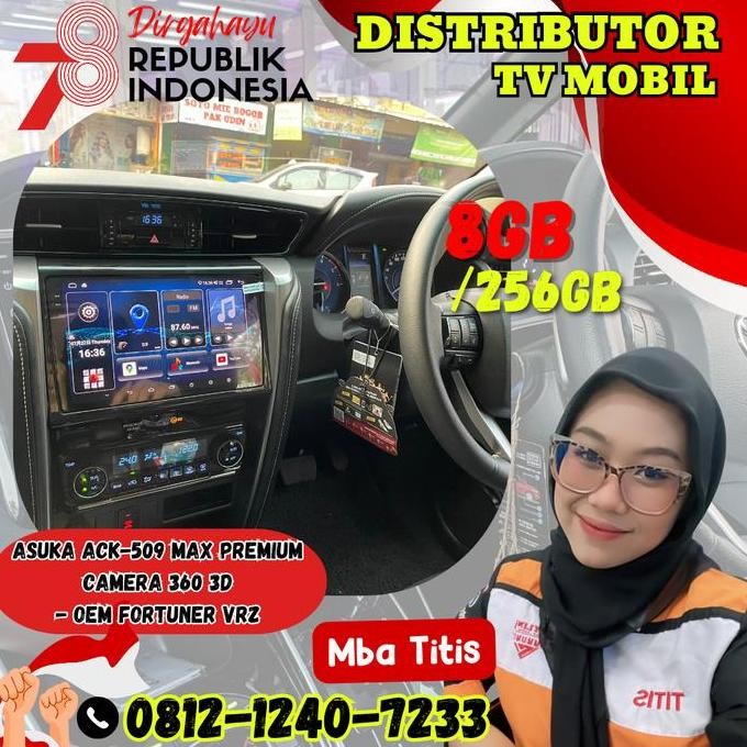 TERBARU - HEADUNIT ASUKA ACK-509 MAX PREMIUM ( CAMERA 360 ) OEM Fortuner VRZ