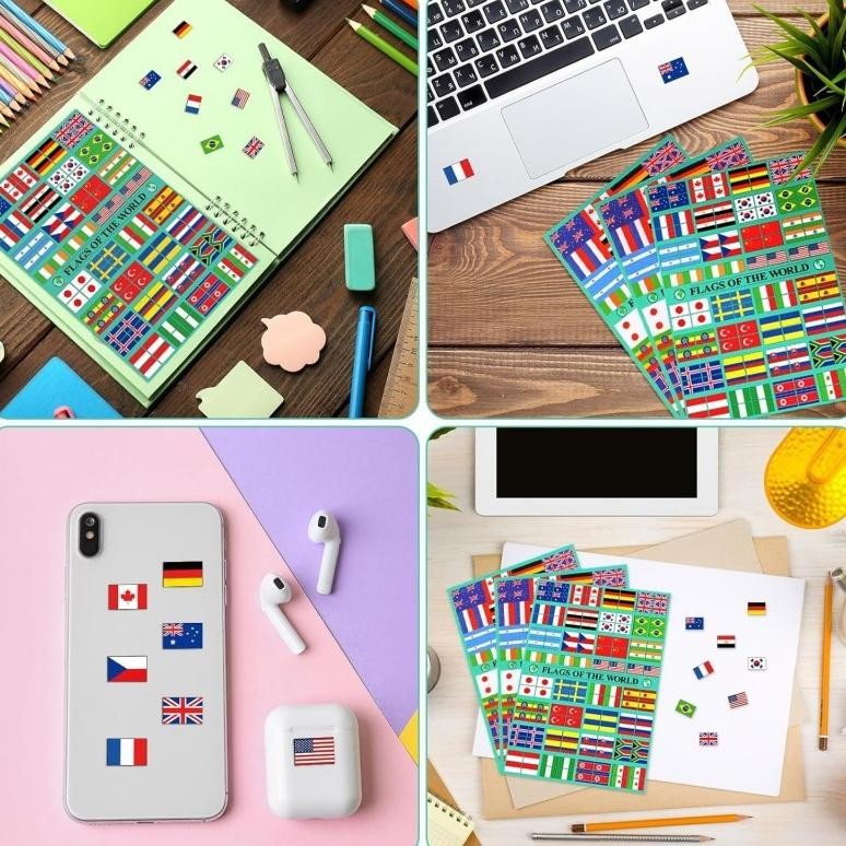 

My56 192Pcs Bendera Dunia Sticker Bendera 192 Negara Stiker