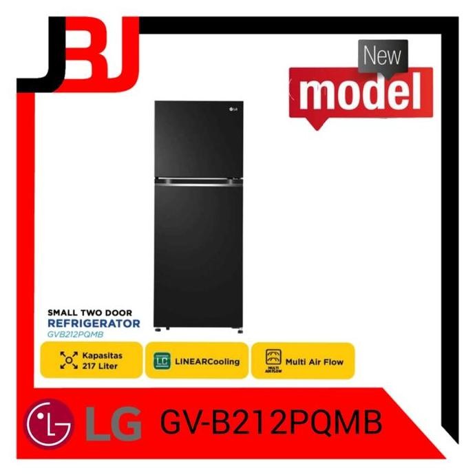 BEBAS ONGKIR - KULKAS 2 PINTU LG GVB212PQMB 217 liter kulkas hitam lg gvb212 inverter