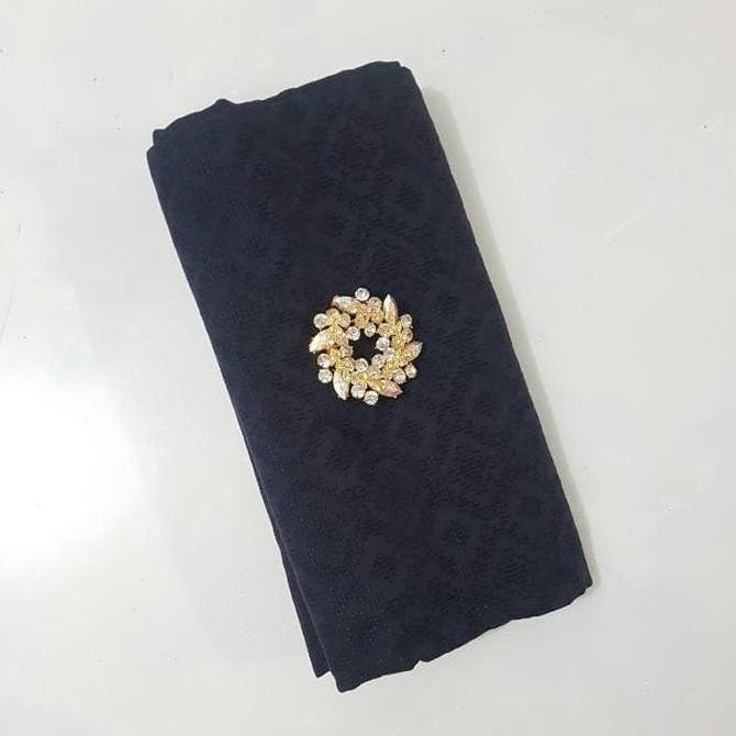 Kain batik viscose hitam polos HS