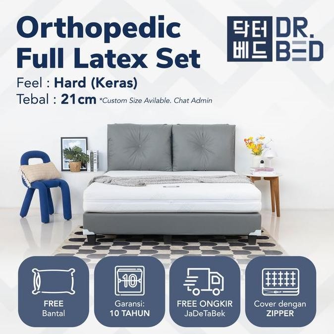 Fullset Kasur Orthopedic Latex Dr.Bed Uk.120X200