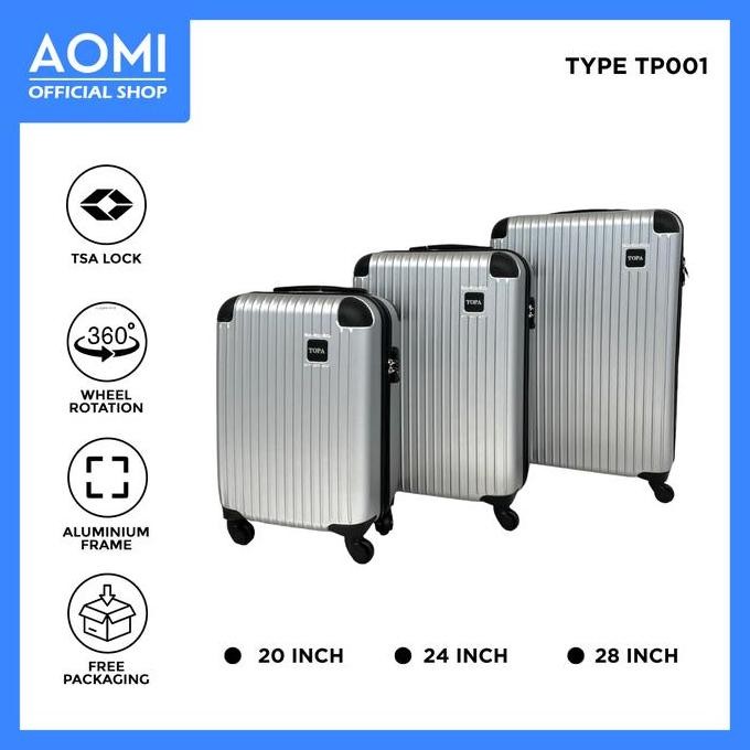 Aomi Koper Fiber Premium Tsa Lock 20 Inch, 24Inch, 28Inch Tp001 Koper Rekomendasi Koper Kabin Pesawa