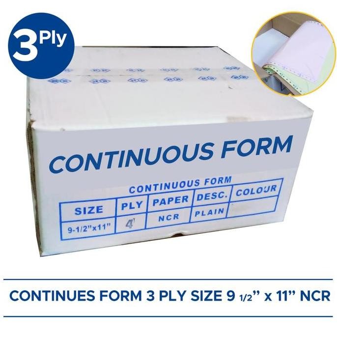 

Kertas Continues Form 3 Ply NCR 9 1/2 x 11 Inch Paper