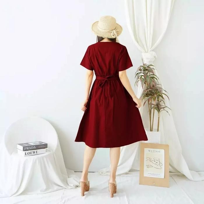 Dd Baju Monel Dress Mini Loose Basic Dress Katun Uniqlo Polos Casual Tbsd