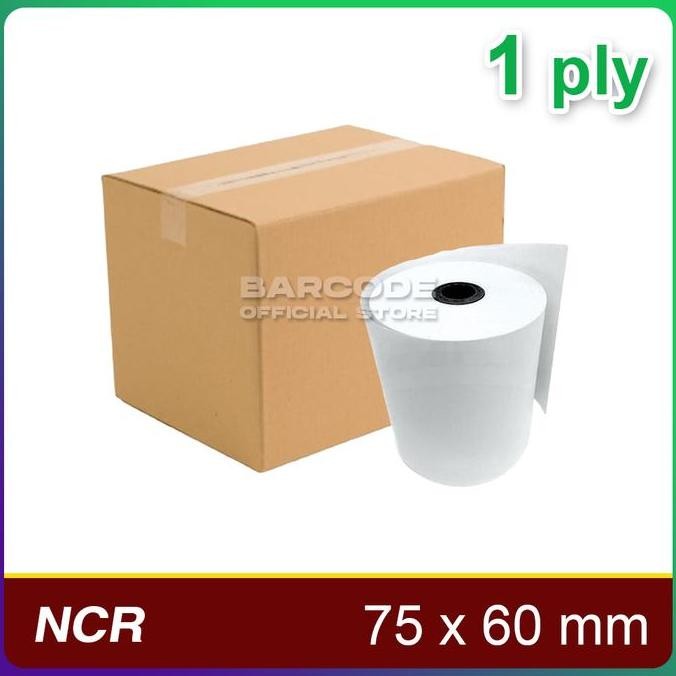 

TERLARIS - ( 1 Dus ) Kertas Struk Kasir NCR 75 x 60 mm 1 Ply - ( Isi 100 Roll )