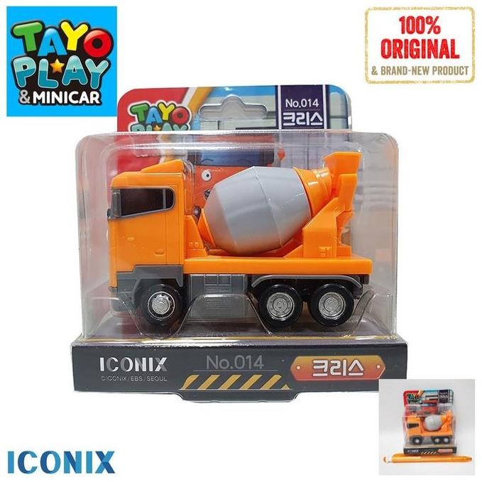 Diskon Mainan Tayo Mini Car Chris Cement Mixer Iconix - Mobil Molen Korea