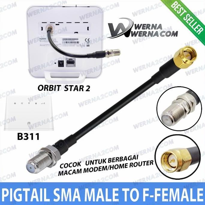 SIAP KIRIM PIGTAIL F FEMALE TO SMA MALE KABEL KONEKTOR ANTENA RF
