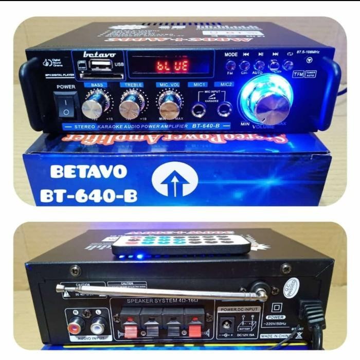 AMPLIFIER MINI KARAOKE BETAVO BT-640-B BLUETOOTH AC/DC