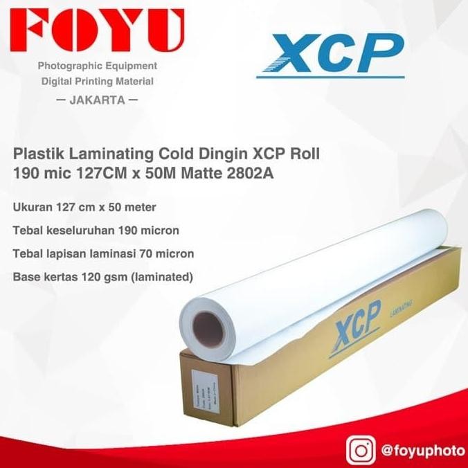 

TERBARU - Plastik Laminating Dingin XCP Roll 190 mic 127CM x 50M Matte 2802A