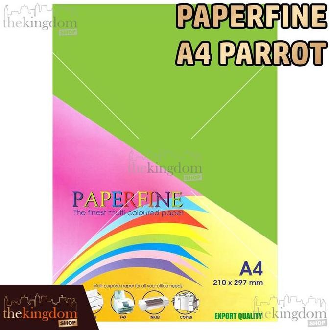 

TERLARIS - Paperfine Kertas HVS Warna A4 Parrot Green Hijau Ijo Tua Isi 500 Lembar Kode Warna 230