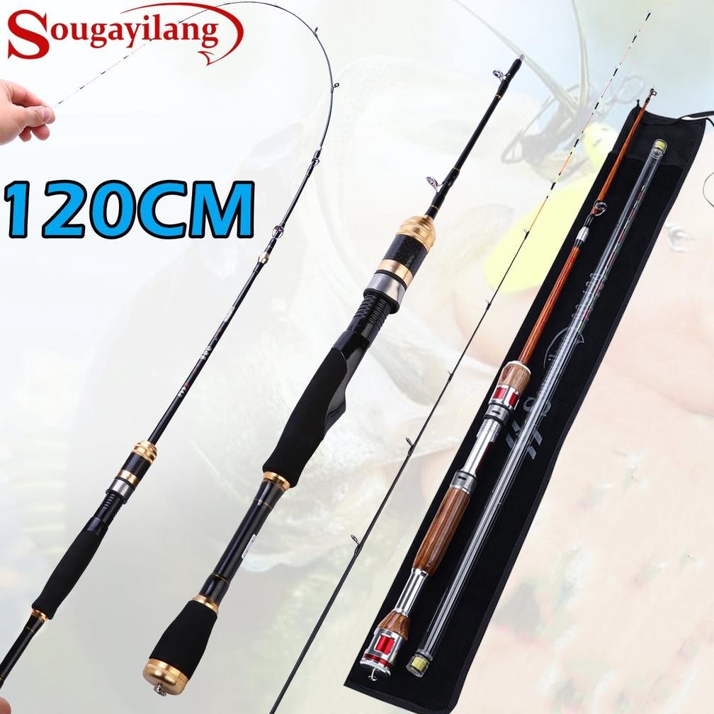 Terlaris Sougayilang 120Cm Joran Pncing 12-25Lb Serat Carbon 2 Bagian Memancing Udang Joran